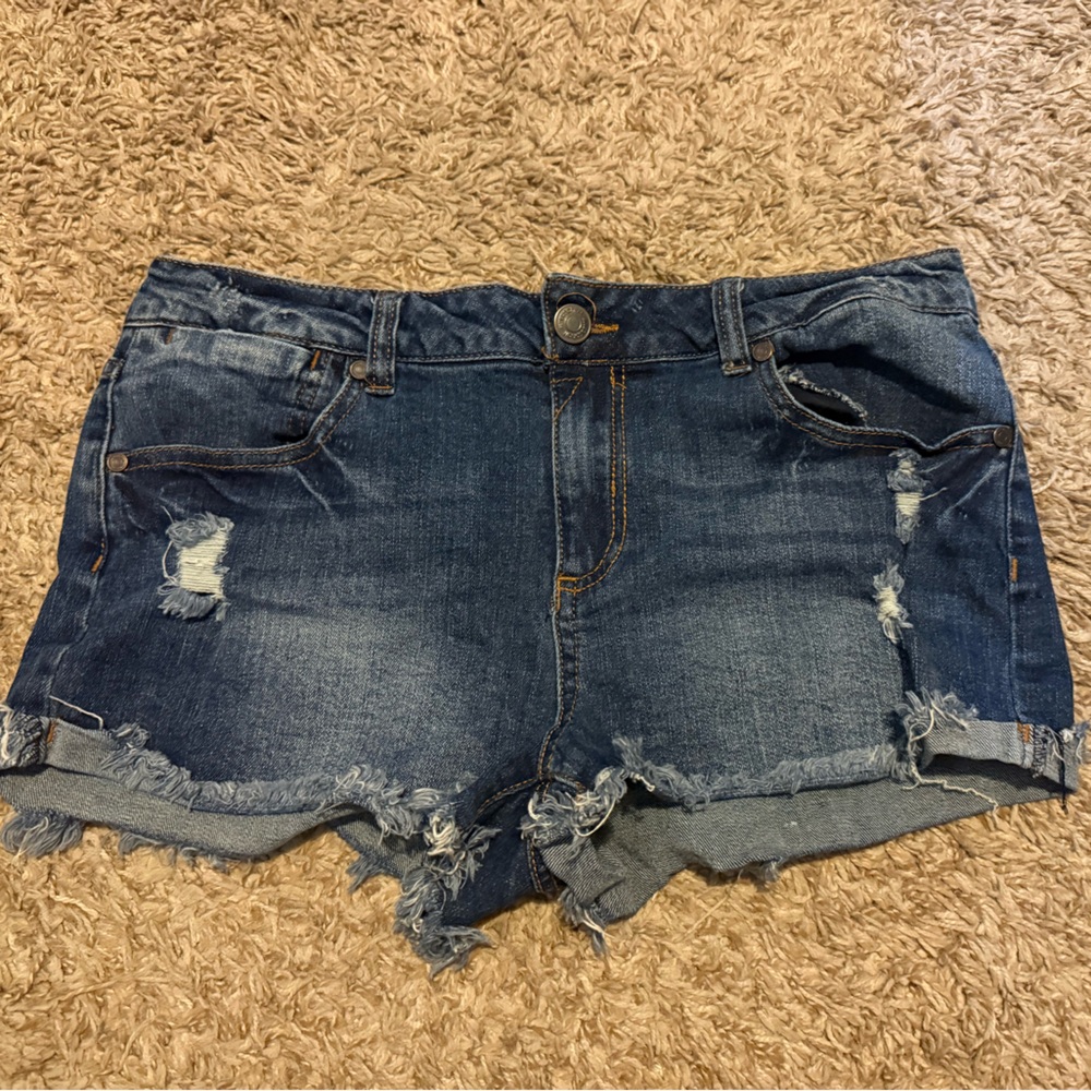 Highway Jeans Blue Distressed Jean Shorts